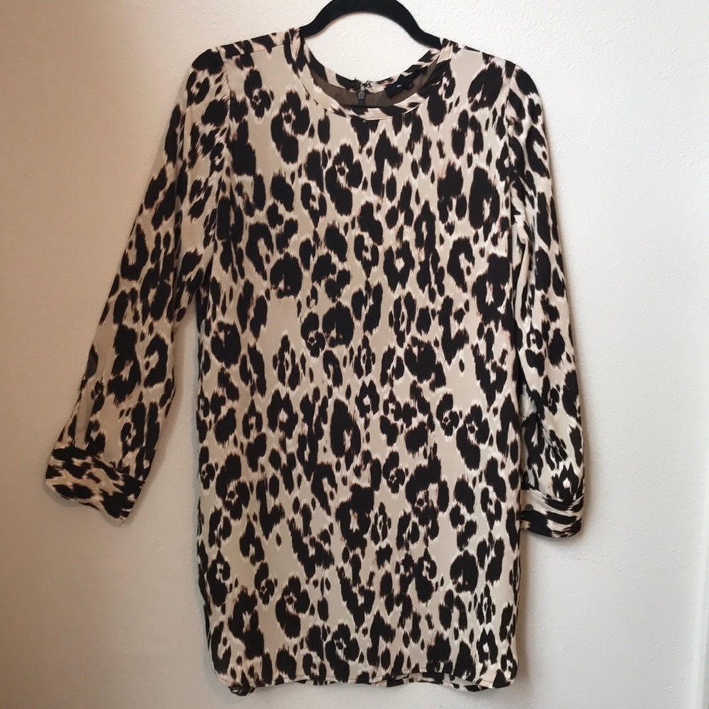 Olivaceous leopard print dress
